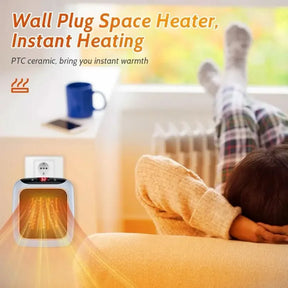 800w Space Heater Digital Electric Heater Wall Outlet Plug Small Fan Home Warmer